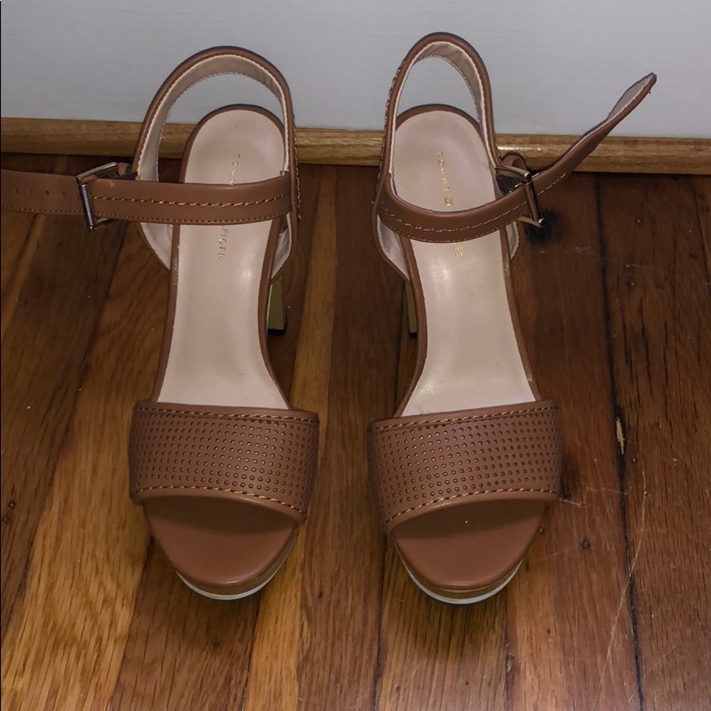 Tommy Hilfiger Brown Leather Heels